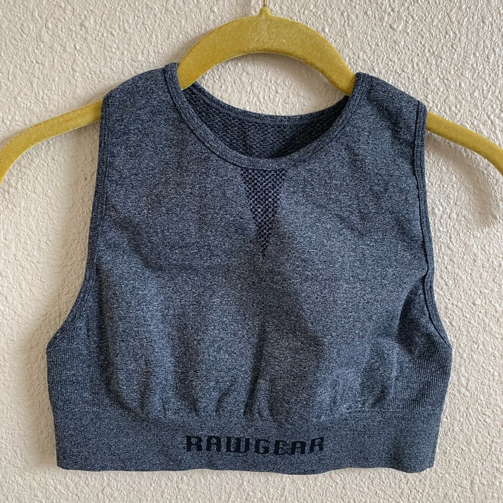 RAWGEAR Pullover Logo Razorback Sports Bra in Heather Gray, Size S and M. NWOT🌴